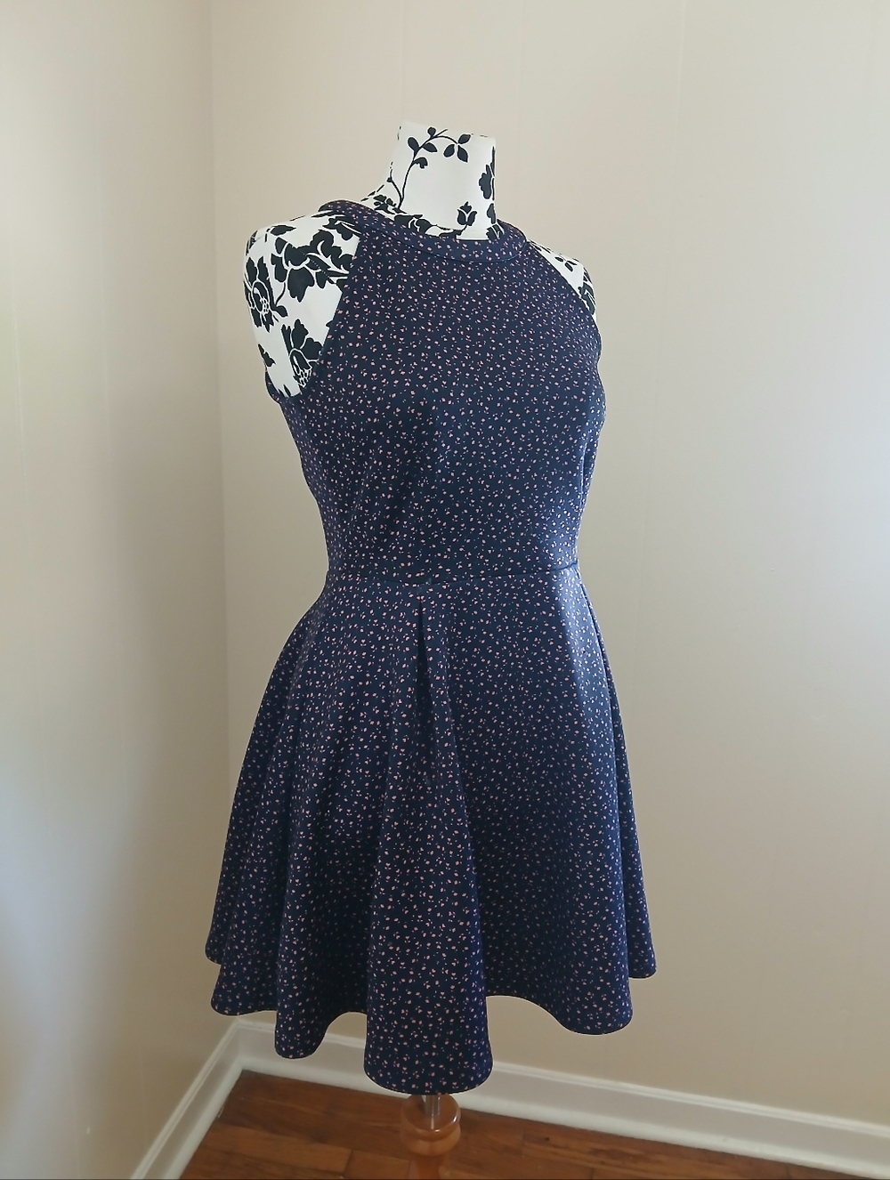 Copper Key Navy Floral Halter Mini Dress